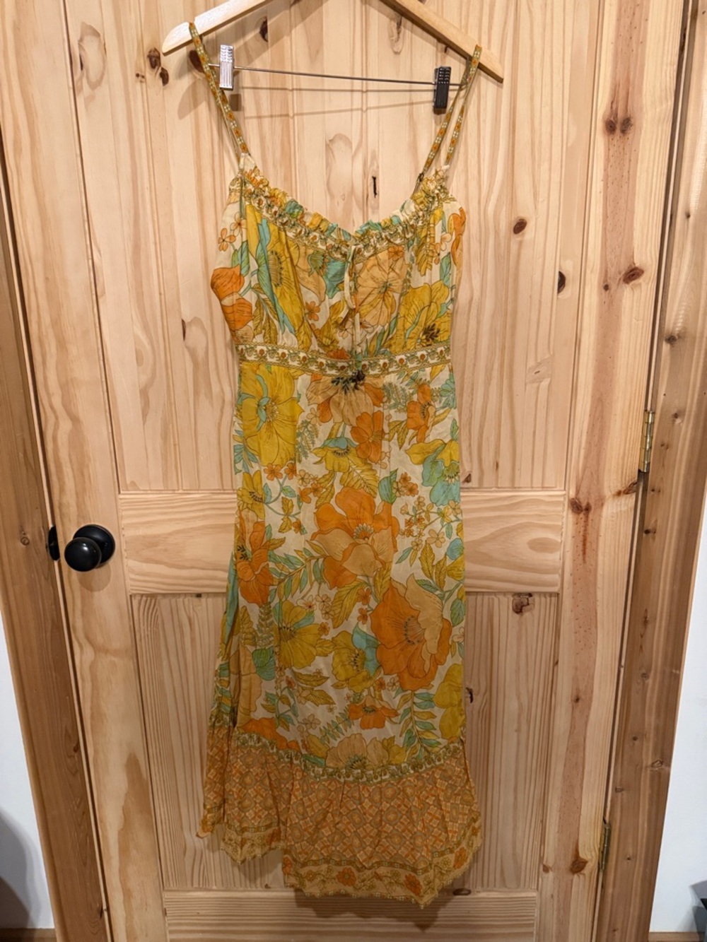 Nine Lives Bazaar Yellow & Orange Floral Midi Dress